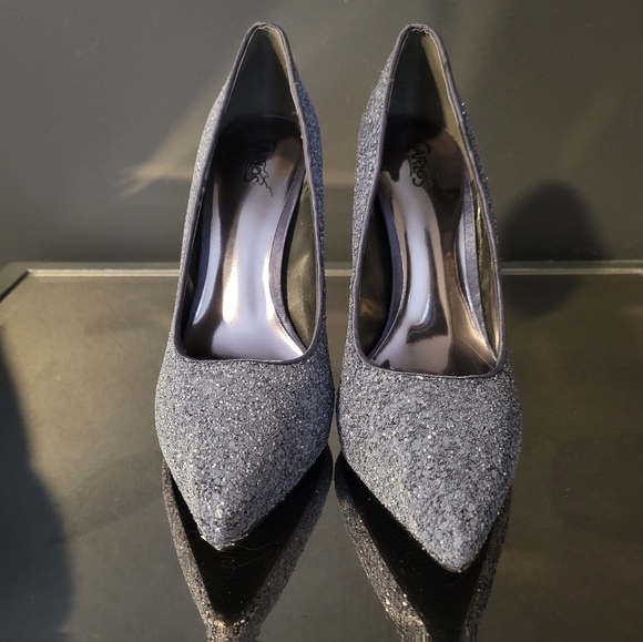 Carlos Santana Silver Glitter Pumps 8.5 - Picture 2 of 4